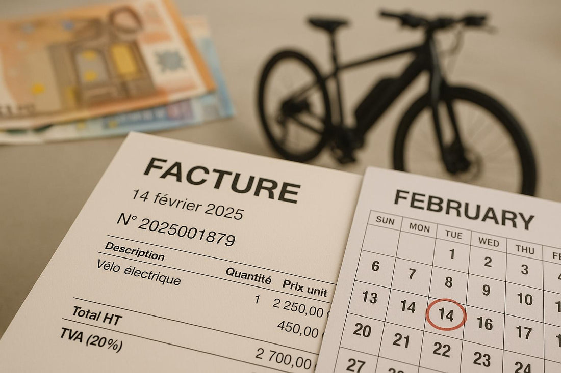 Date limite pour l'octroi de l'aide nationale "bonus vélo" en France Février 2025 Exigences relatives à la facture d'achat d'un vélo électrique