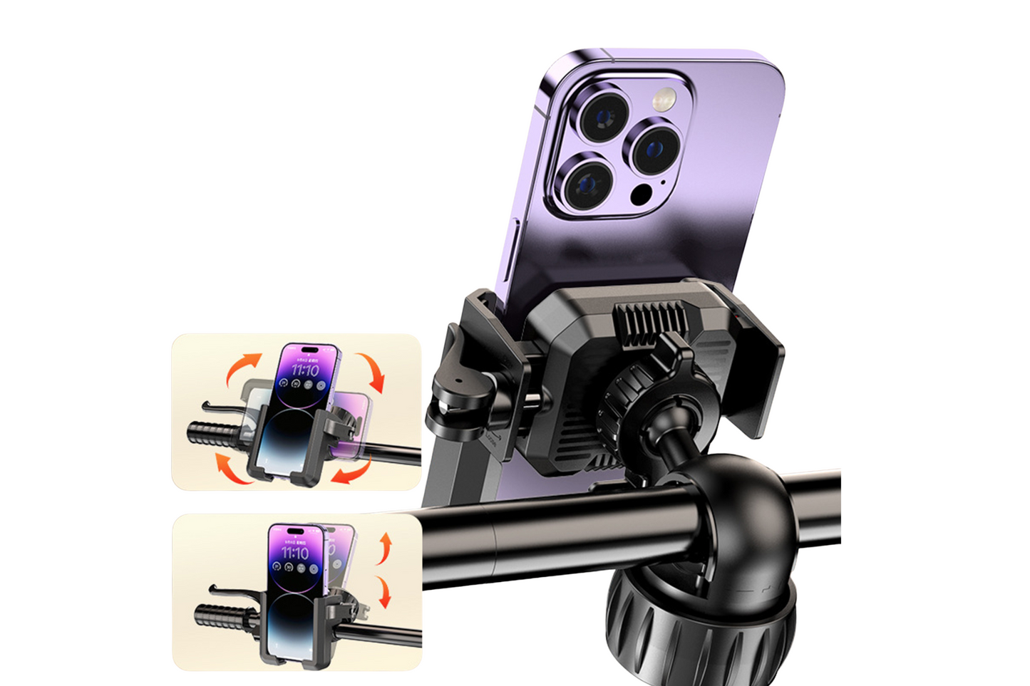 Support de téléphone rotatif pour vélo